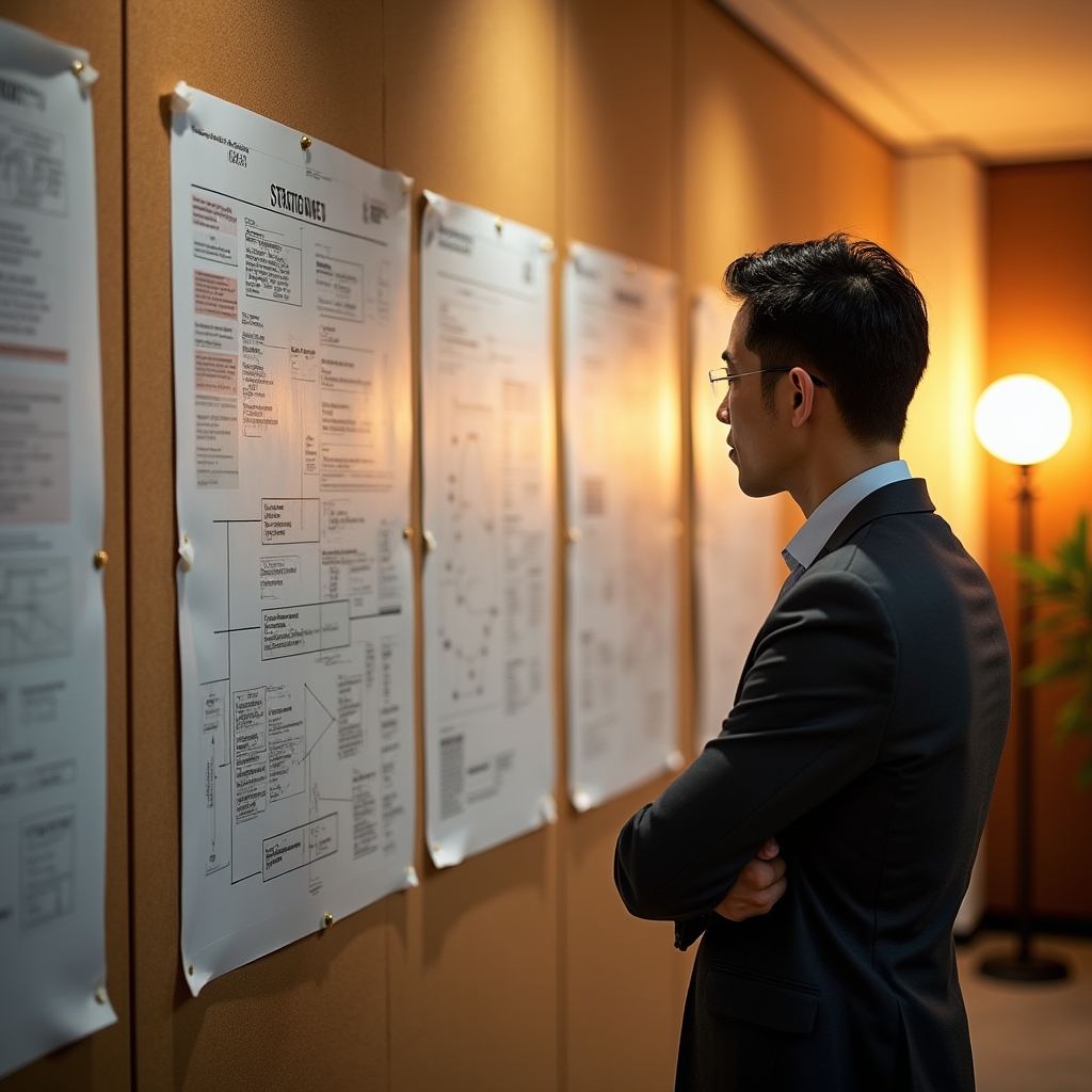 Quadro de missão e visão estratégica de consultoria